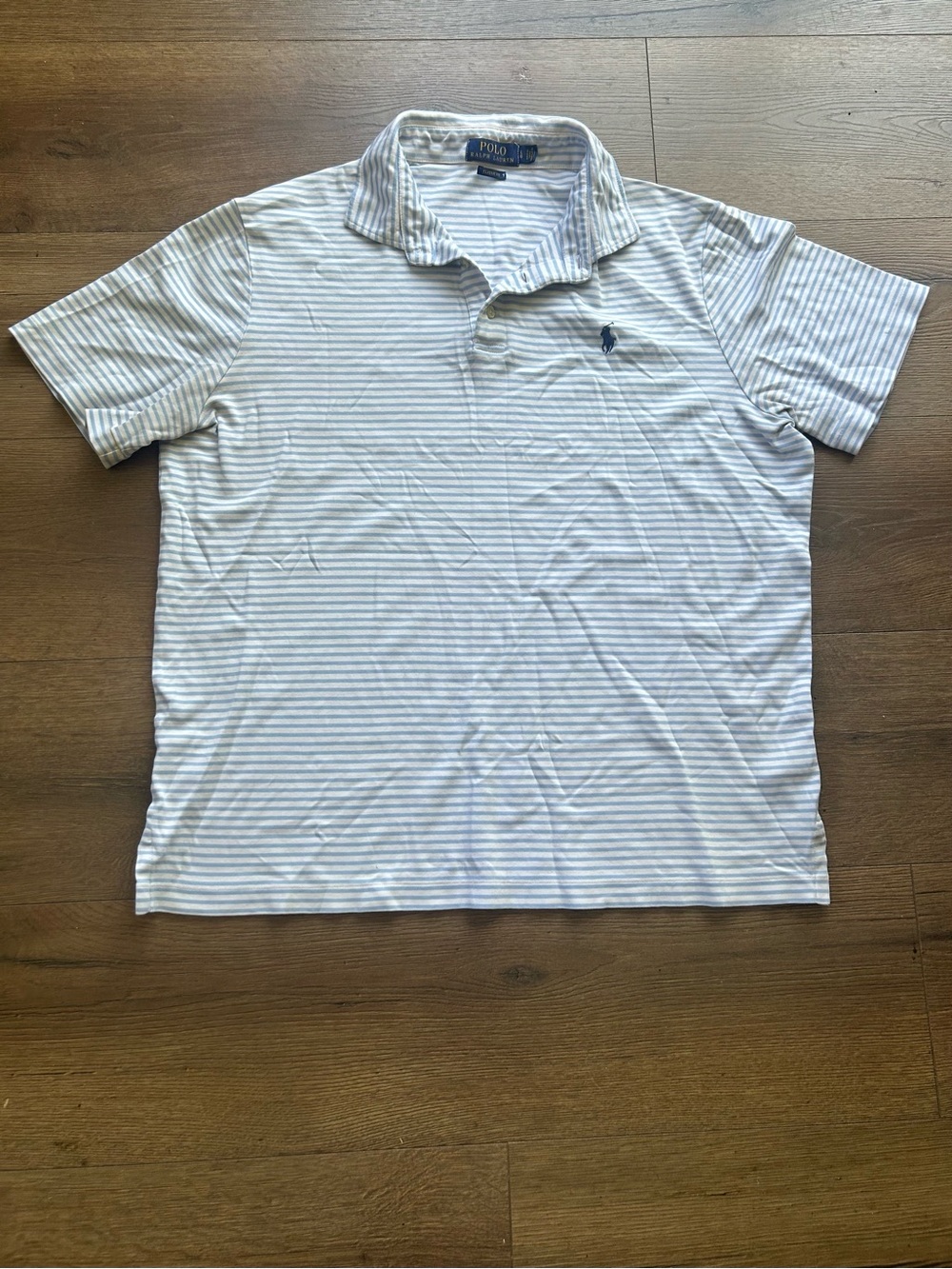 Polo by Ralph Lauren White & Light Blue Striped Polo Shirt